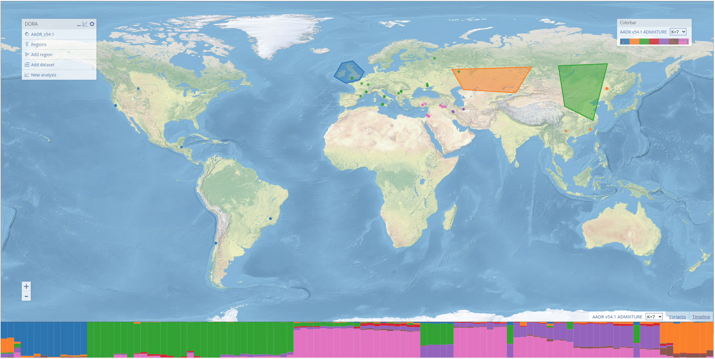 ADMIXTURE results of subset of samples ADMIXTURE results of subset of samples
